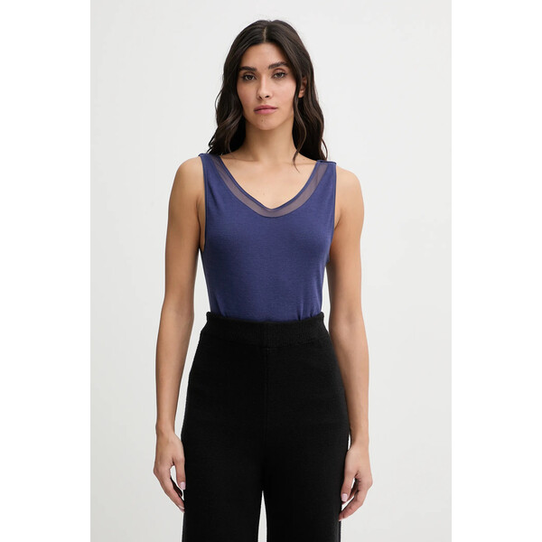 Chantelle top bieliźniany wełniany FEMILET  kolor niebieski FN1582.050