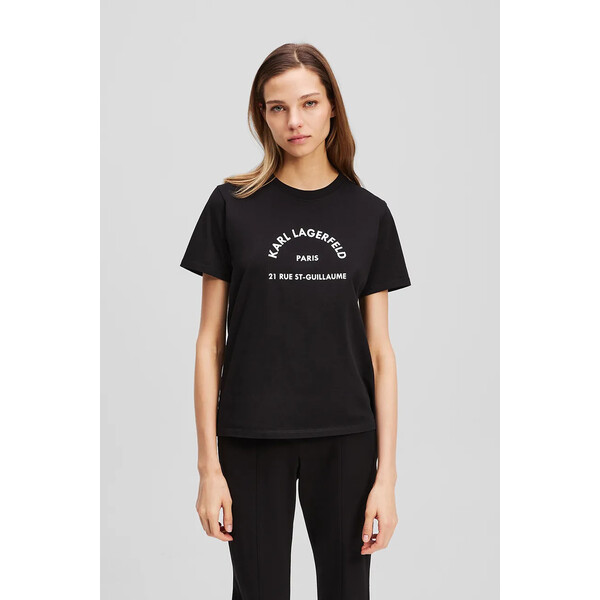 Karl Lagerfeld t-shirt bawełniany  damski kolor czarny A3W17105