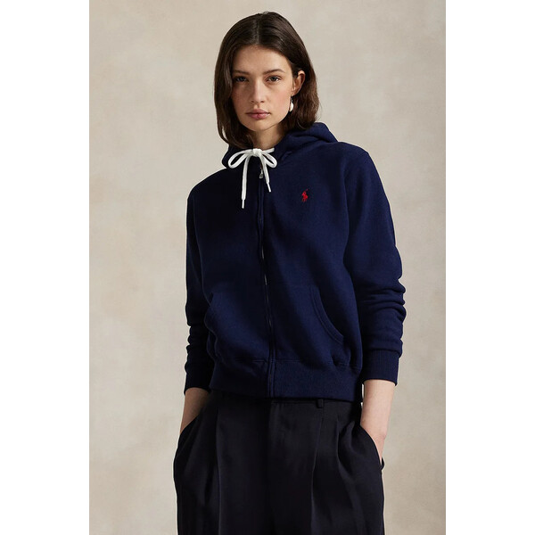 Polo Ralph Lauren bluza  damska kolor granatowy z kapturem gładka 211971699