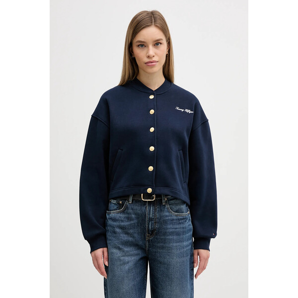 Tommy Hilfiger bluza  damska kolor granatowy gładka WW0WW47835