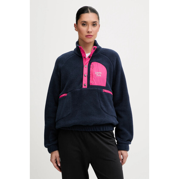 Banana Moon bluza polarowa Hillside  damska kolor granatowy gładka NUZZLE.HILLSIDE