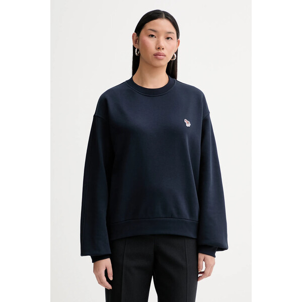 PS Paul Smith bluza bawełniana  damska kolor granatowy z aplikacją W2R-352V-V21116