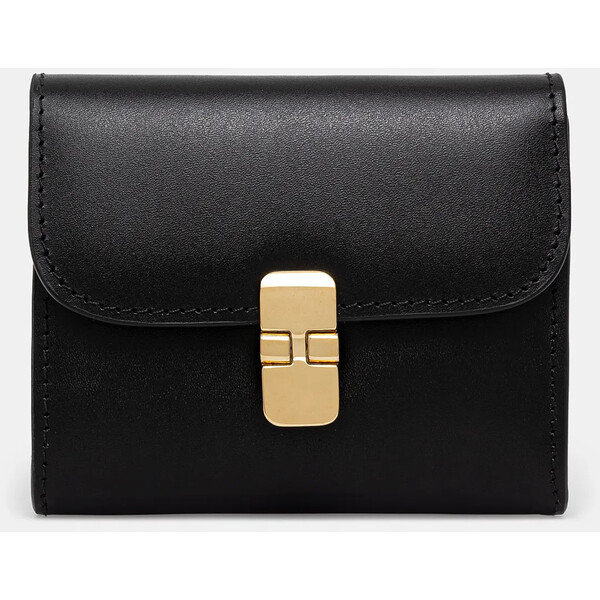 A.P.C. portfel skórzany Compact Grace  damski kolor czarny PXBMW.F63603