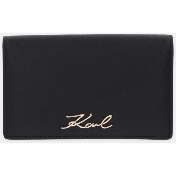 Karl Lagerfeld portfel skórzany K/SIGNATURE  damski kolor czarny B1W32035