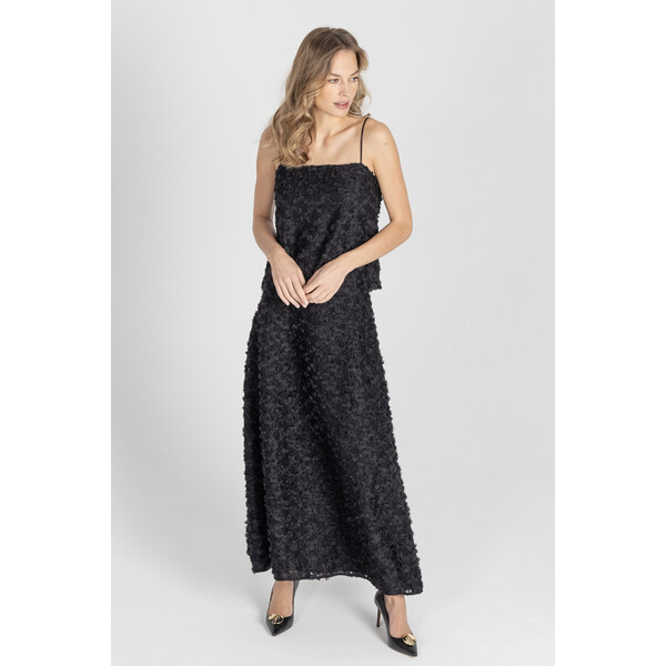 Deni Cler Czarny top na cienkich ramiączkach W-DC-0055-E5-B7-90-1