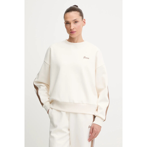 Guess bluza FABIA  damska kolor beżowy z aplikacją V5BQ03 KCX22