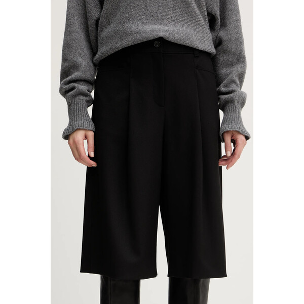 BOSS Orange szorty  damskie kolor czarny gładkie high waist 50553602