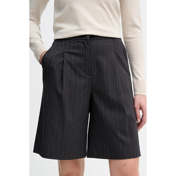 Sisley szorty  damskie kolor szary high waist 409YL901S