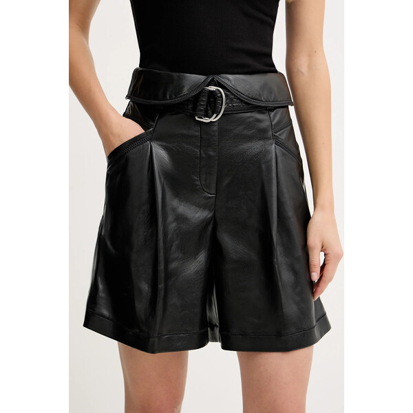 BOSS Orange szorty  damskie kolor czarny gładkie high waist 50547323