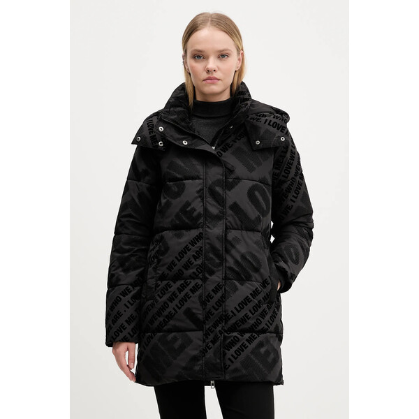 Desigual kurtka CADERA FLOCK  kolor czarny zimowa 25WWEW23