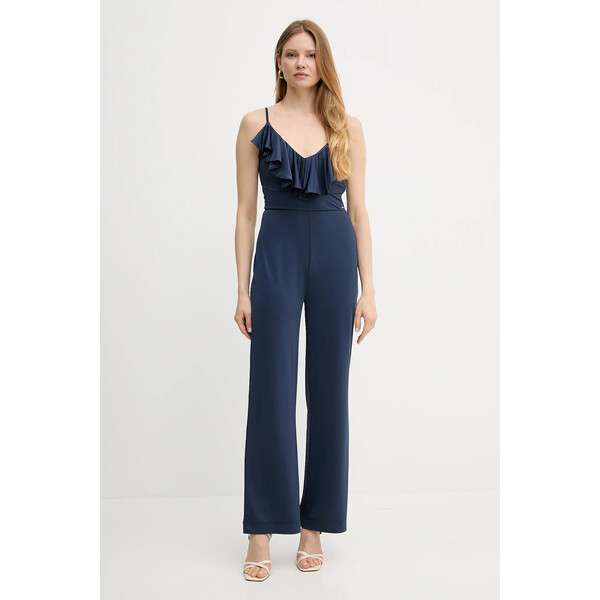 Guess kombinezon ALICE  kolor granatowy z dekoltem w szpic W5GD72 KBAC2