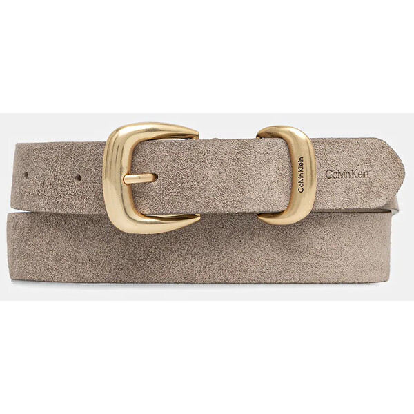 Calvin Klein pasek zamszowy  damski kolor beżowy LV04F7065G