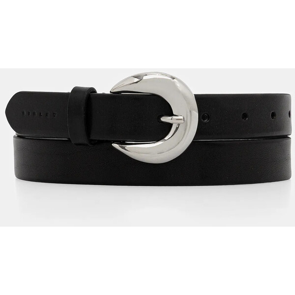 Sisley pasek skórzany  damski kolor czarny 64EEWL034