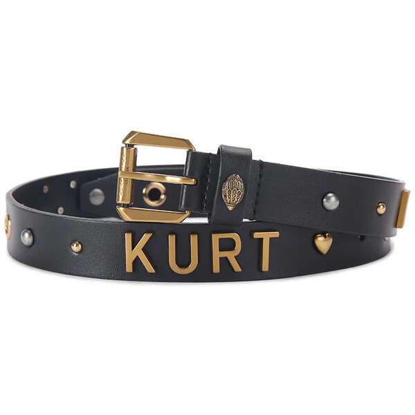 Kurt Geiger London pasek skórzany  damski kolor czarny 5411400109