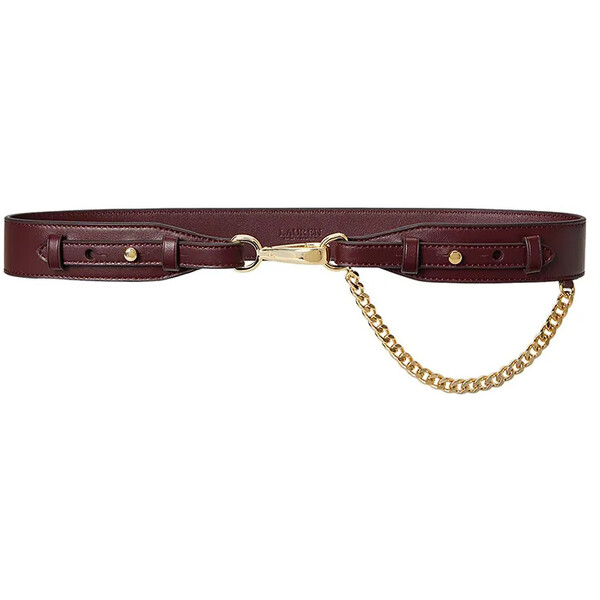 Lauren Ralph Lauren pasek skórzany  damski kolor bordowy 412P03413