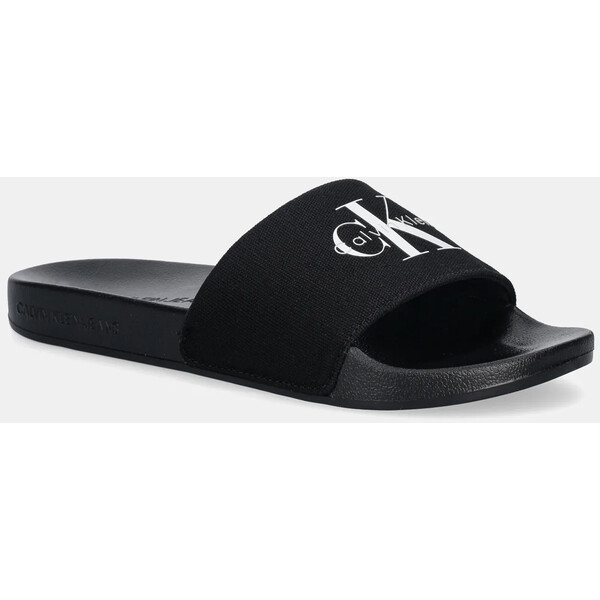 Calvin Klein Jeans klapki SLIDE MONOGRAM WN LOGO CK  damskie kolor czarny YW0YW01967