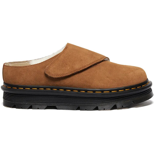 Dr. Martens klapki skórzane ZebZag AnyWair Warm Lined Mule  kolor brązowy DM41731200