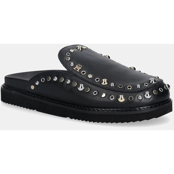 Tommy Hilfiger klapki TH EMBELLISHED PINS MULE  damskie kolor czarny FW0FW09166