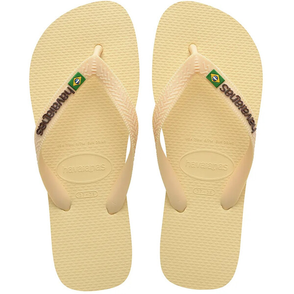 Havaianas klapki BRASIL LOGO  damskie kolor żółty 4110850.9256