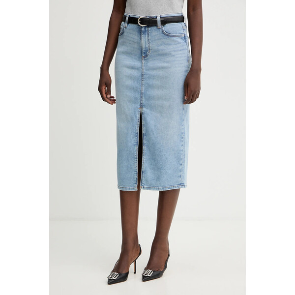 Guess spódnica jeansowa MILA  kolor granatowy midi prosta W5YD1L D5QQ0