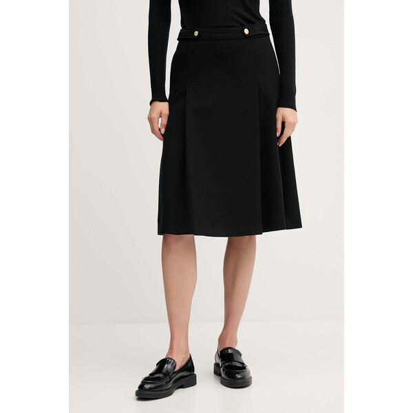 Tommy Hilfiger spódnica  kolor czarny midi rozkloszowana WW0WW48263