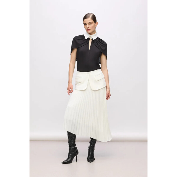 Karl Lagerfeld spódnica Karl Lagerfeld Studio  kolor biały midi rozkloszowana A4W12026