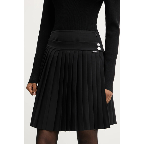 Karl Lagerfeld spódnica  kolor czarny mini rozkloszowana A3W12022
