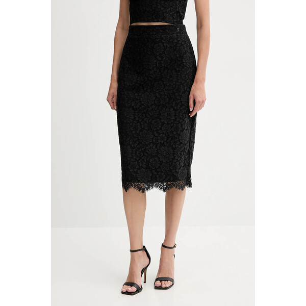 Guess spódnica JOSIANE  kolor czarny midi ołówkowa W5YD12 WHD00
