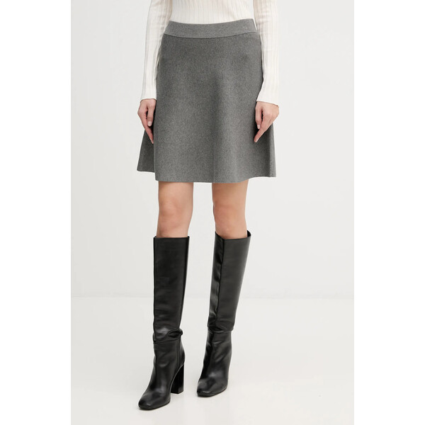 United Colors of Benetton spódnica  kolor szary mini rozkloszowana 17Q3D001X