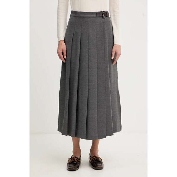 Weekend Max Mara spódnica z dodatkiem wełny FASTOSO  kolor szary midi rozkloszowana 2525106062600