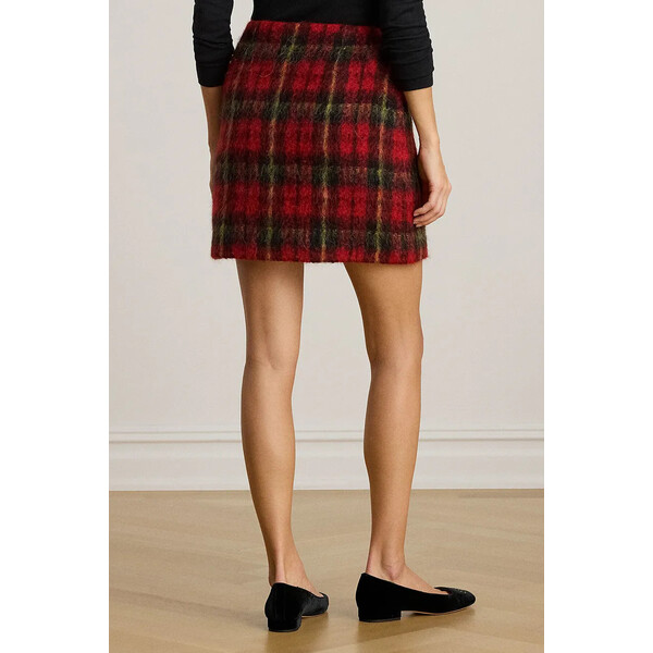 Lauren Ralph Lauren spódnica z dodatkiem wełny  kolor czerwony mini ołówkowa 200P06912