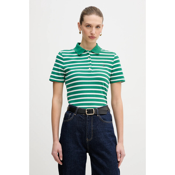 Tommy Hilfiger polo  damski kolor zielony WW0WW43225