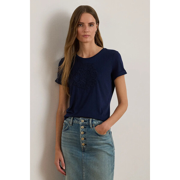 Lauren Ralph Lauren t-shirt  damski kolor granatowy 200P03753