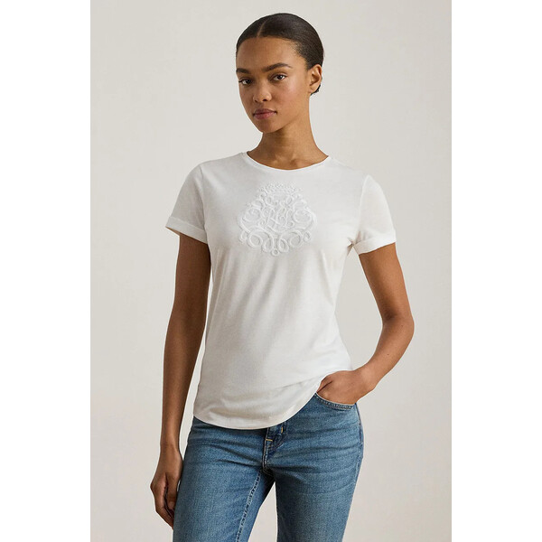 Lauren Ralph Lauren t-shirt  damski kolor biały 200P03753