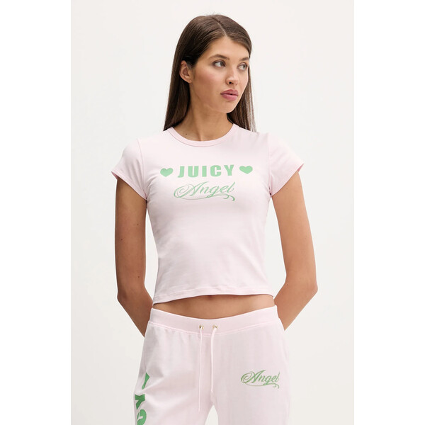 Juicy Couture t-shirt Angel  damski kolor różowy JCNCT126461