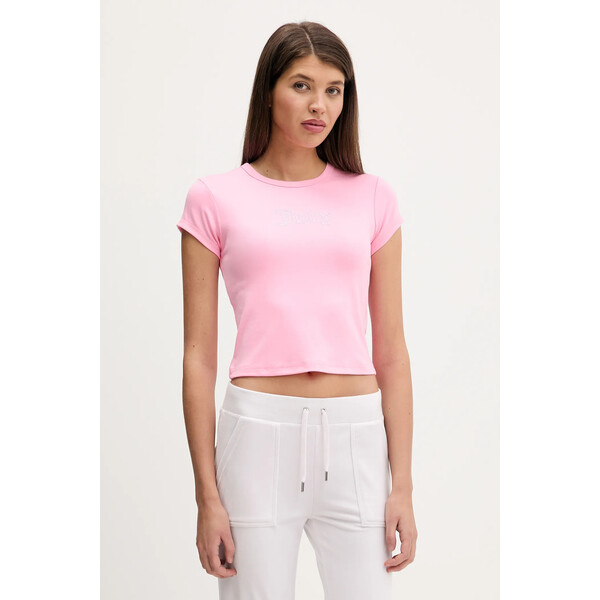 Juicy Couture t-shirt  damski kolor różowy JCWCT126301