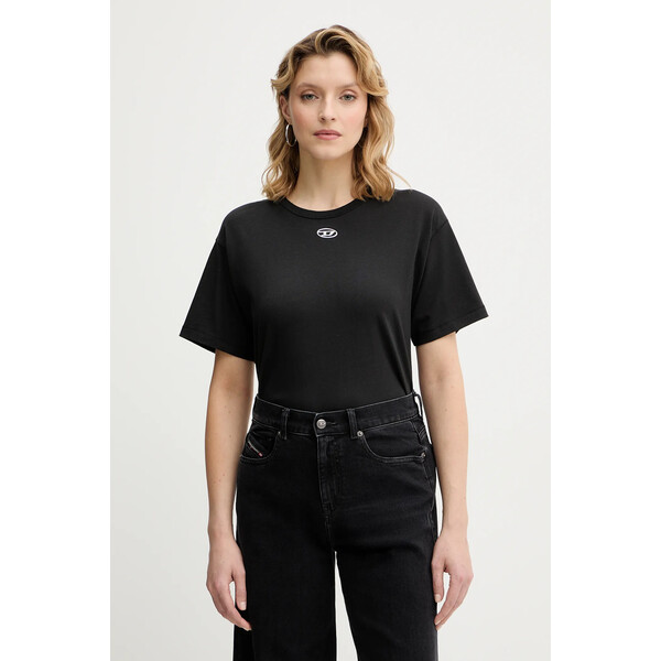 Diesel t-shirt bawełniany T-NORMY-OD-S1  damski kolor czarny A20399.0JMBB