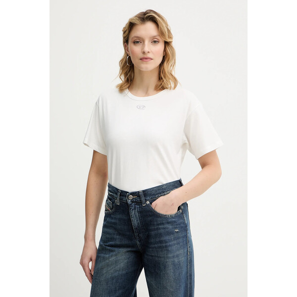 Diesel t-shirt bawełniany T-NORMY-OD-S1  damski kolor beżowy A20399.0JMBB