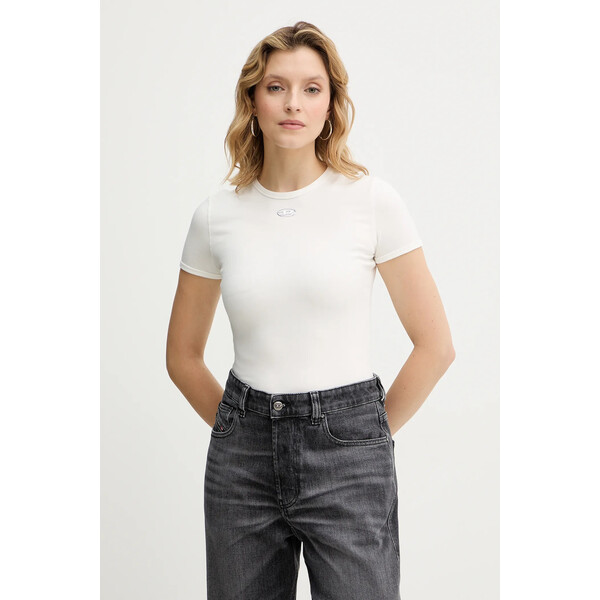 Diesel t-shirt T-UNCUTIESLONG-OD  damski kolor beżowy A19917.0AHQH