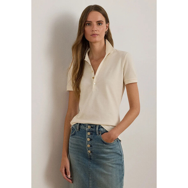 Lauren Ralph Lauren polo  damski kolor beżowy 200679219