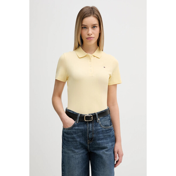 Tommy Hilfiger polo  damski kolor żółty WW0WW43225