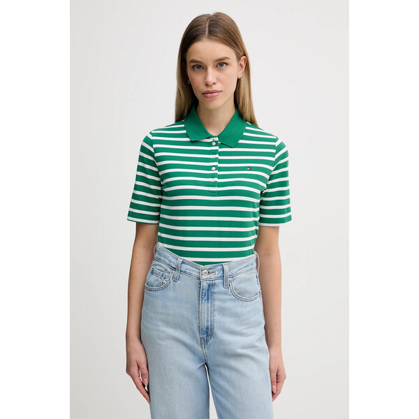 Tommy Hilfiger polo  damski kolor zielony WW0WW43224