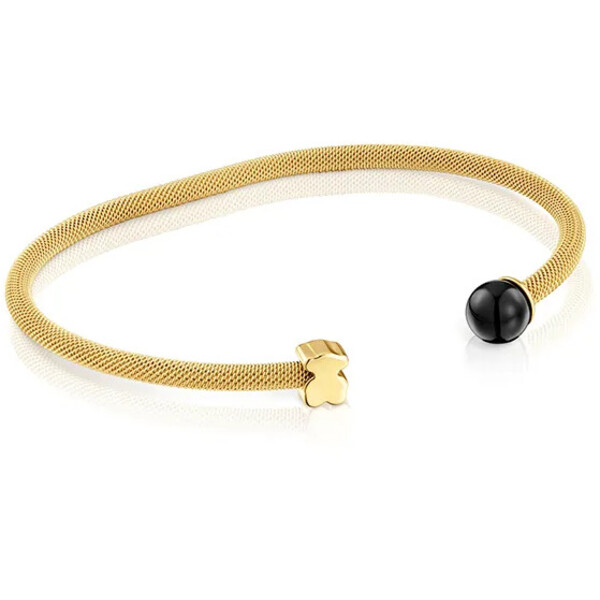Tous bransoletka pozłacana z onyksem ICON MESH  damska 1004507240