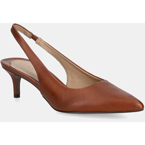 Lauren Ralph Lauren szpilki skórzane Lolah II  kolor brązowy 802P09033002