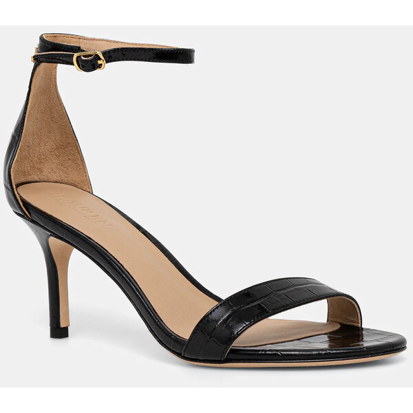 Lauren Ralph Lauren sandały skórzane Allie Mid  kolor czarny 802P04399002