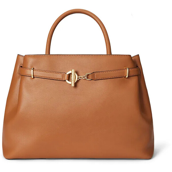 Lauren Ralph Lauren torebka skórzana  kolor czarny 431P03417