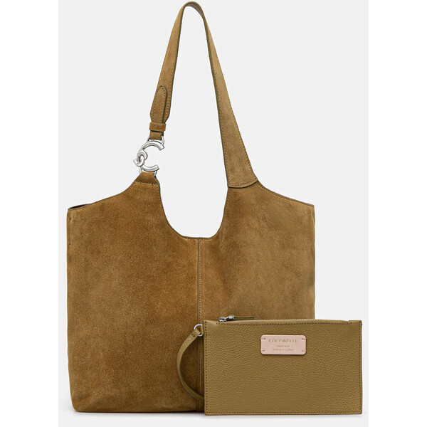 Coccinelle torebka zamszowa  kolor zielony E1 THE 11 02 01