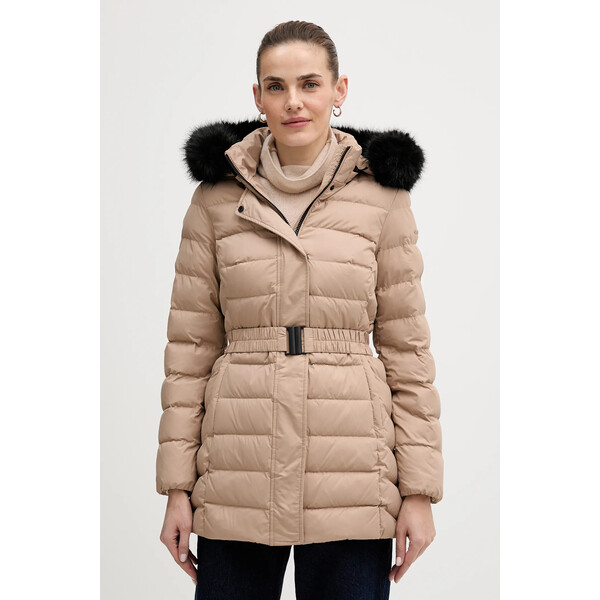 Geox kurtka puchowa CATRIA  kolor beżowy zimowa W5626G T3152