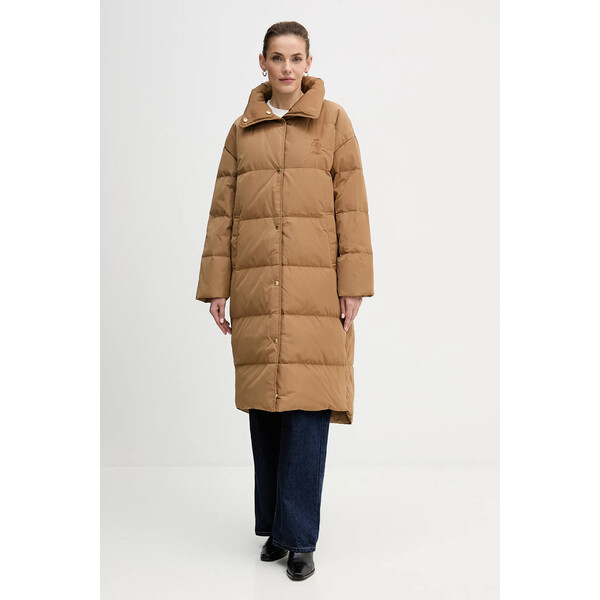 Tommy Hilfiger kurtka puchowa  kolor brązowy zimowa WW0WW47279