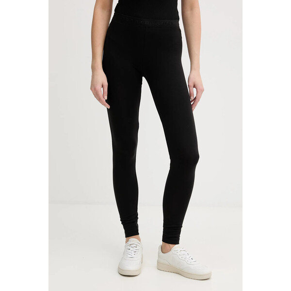 Tommy Hilfiger legginsy  damskie kolor czarny gładkie UW0UW06242